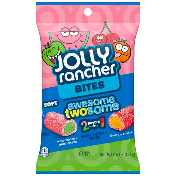 Jolly Rancher 2 smags i en pakke vandmelon + grøn æble/ Kirsebær + Appelsin