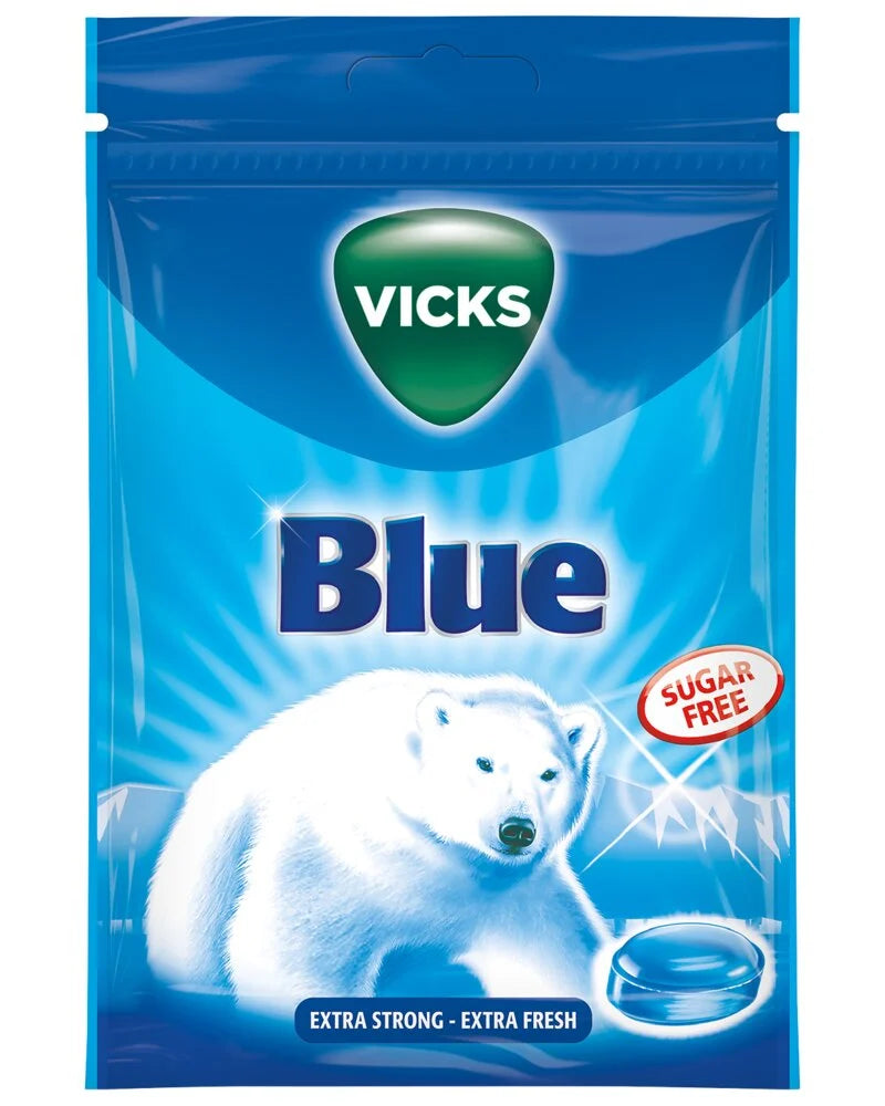 Sukkerfri Vicks - Blue 72gram