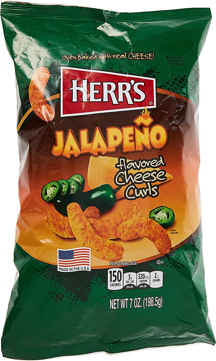 Herr's, Jalapeneo Cheese Curls 198gram